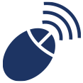 navy wireless mouse icon